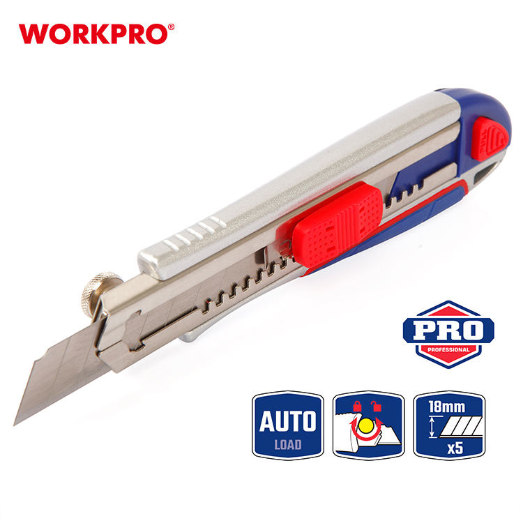 Auto Reload Utility Knife with 10 Preloaded SK5 Blades