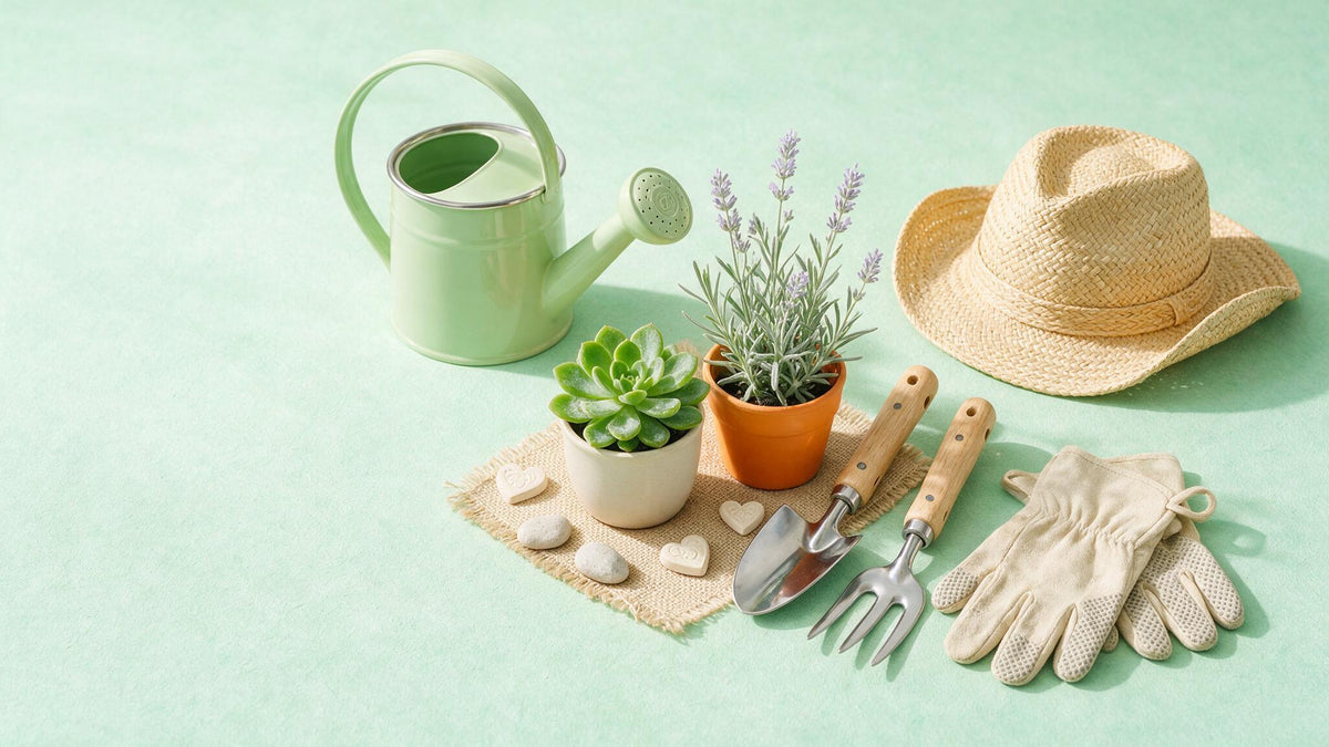 MIMLAM slideshow - gardening and outdoor flat lay banner